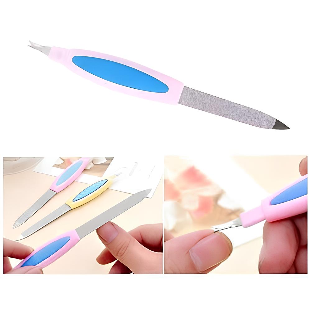 Steel Nail Filer with Cuticle Remover for Natural Nails