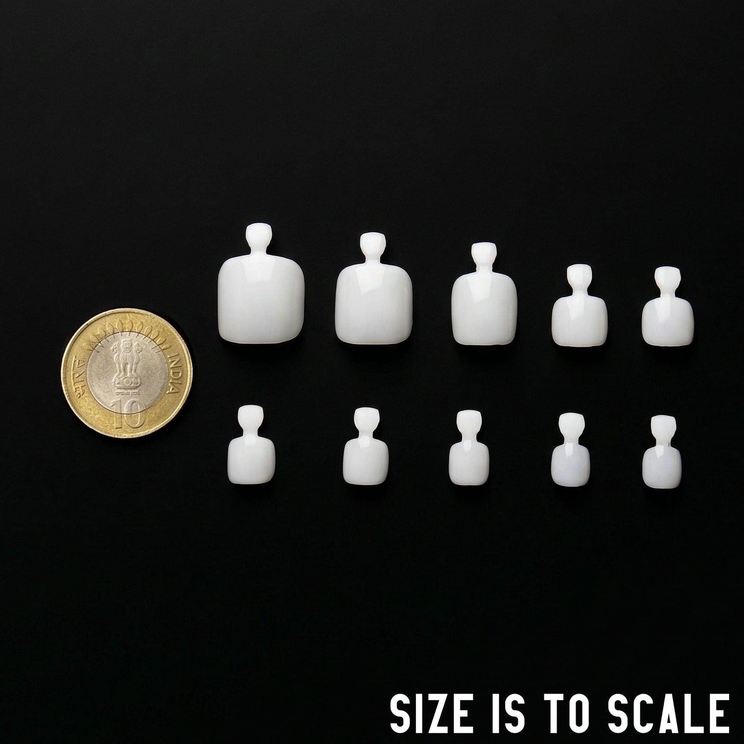 Suzi E18N Full Cover Short Toe/Foot Nails Natural Tips - 500 Pcs