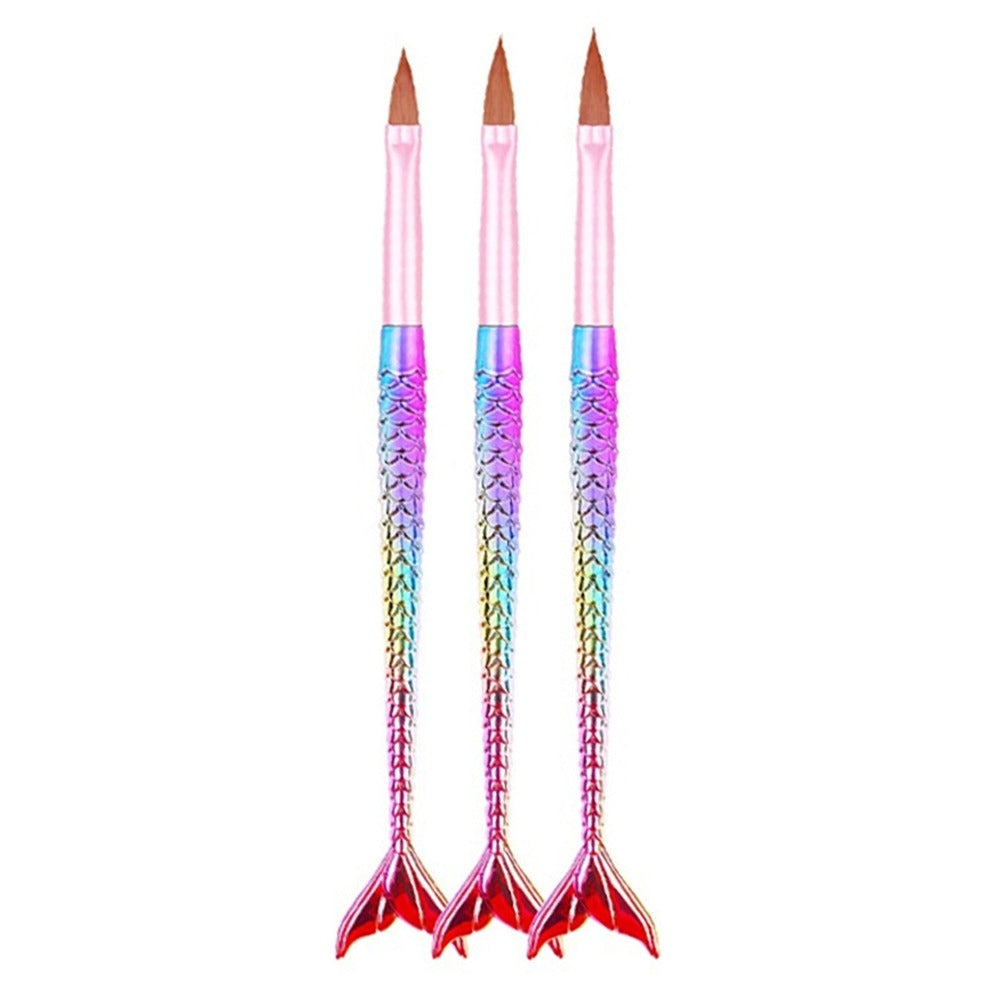 Synthetic Acrylic Brushes Mermaid Handle - Set of 3