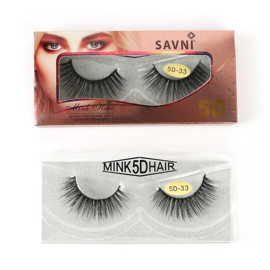 Savni 5D Professional Temporary Mink Hair Eyelash Extension 10 pairs Model 5D-33