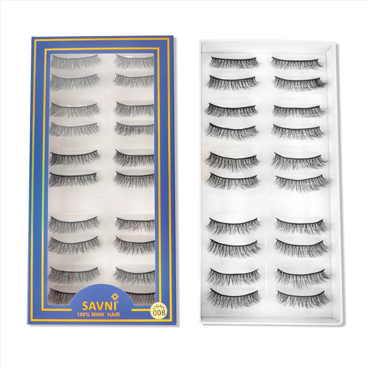 Savni 5D Temporary Mink Hair Eyelash Extensions 10 pairs Model 008