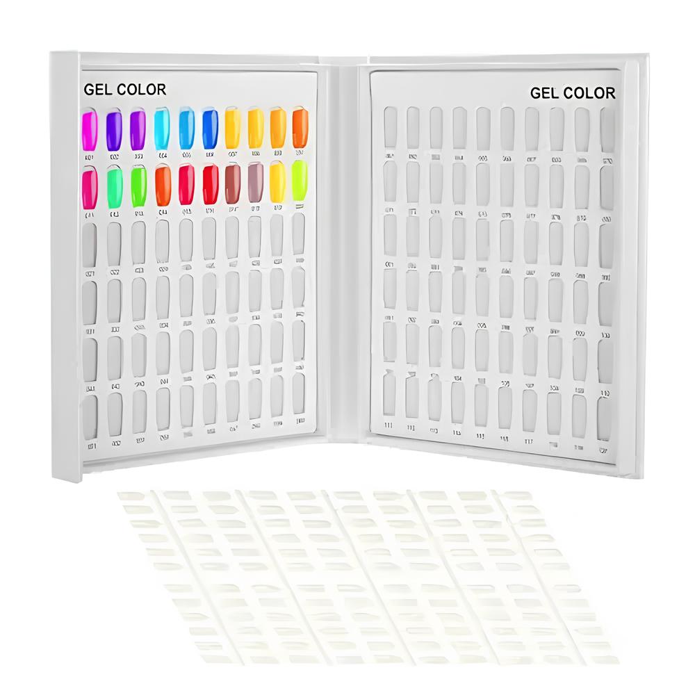 120 Slots Nail Tips Shade Card DIY - 120 Flat Tips Included