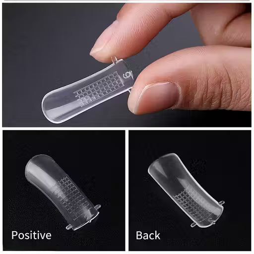 Polygel Transparent Nail Tips Molds - 100 Pcs