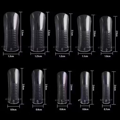 Polygel Transparent Nail Tips Molds - 100 Pcs