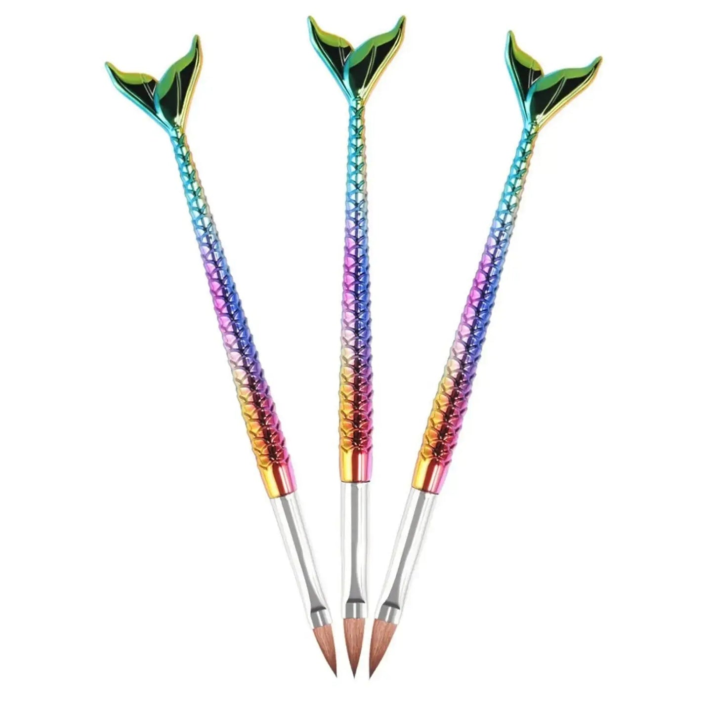 Synthetic Acrylic Brushes Mermaid Handle - Set of 3