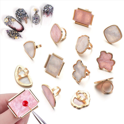 Nail Art Mixing Palette Ring- Assorted Shape & Color
