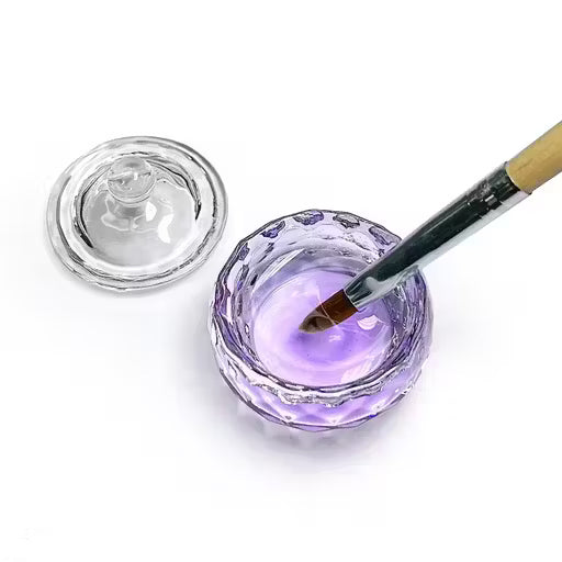 Premium Glass Dappen Dish with Lid Honeycomb Shape