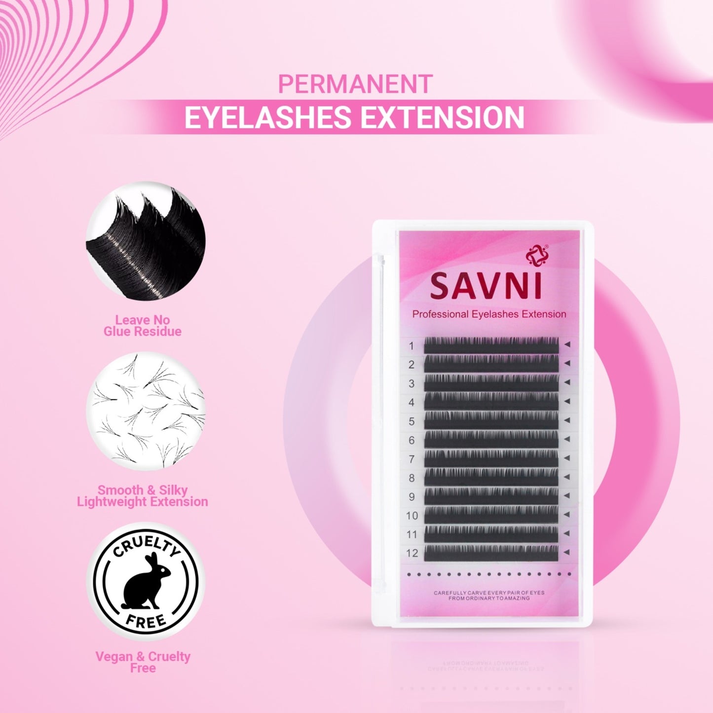 Savni Permanent Eyelash Extension 0.07 Thickness Individual Sizes
