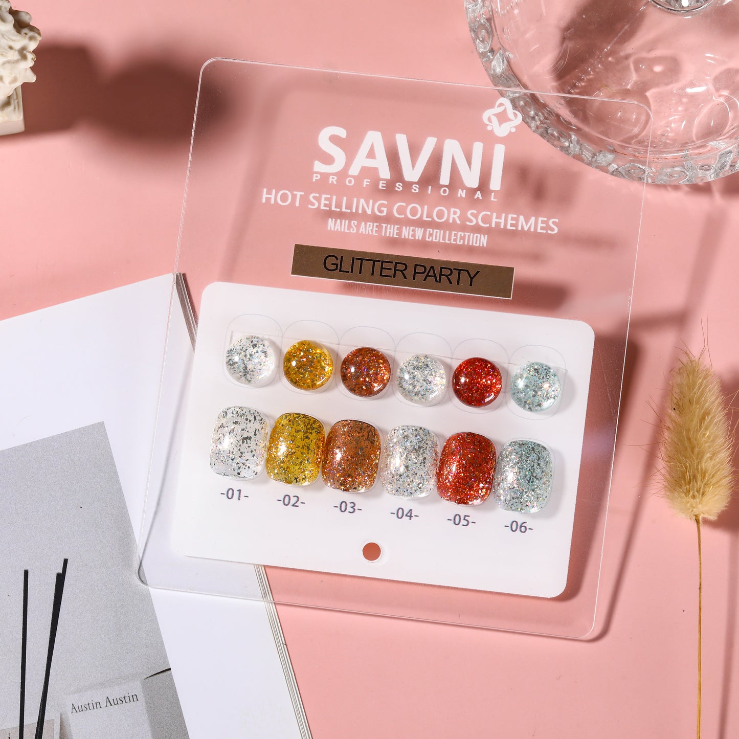 Savni Core-6 Glitter Party UV Gel Polish Set of 6 - 10ml each