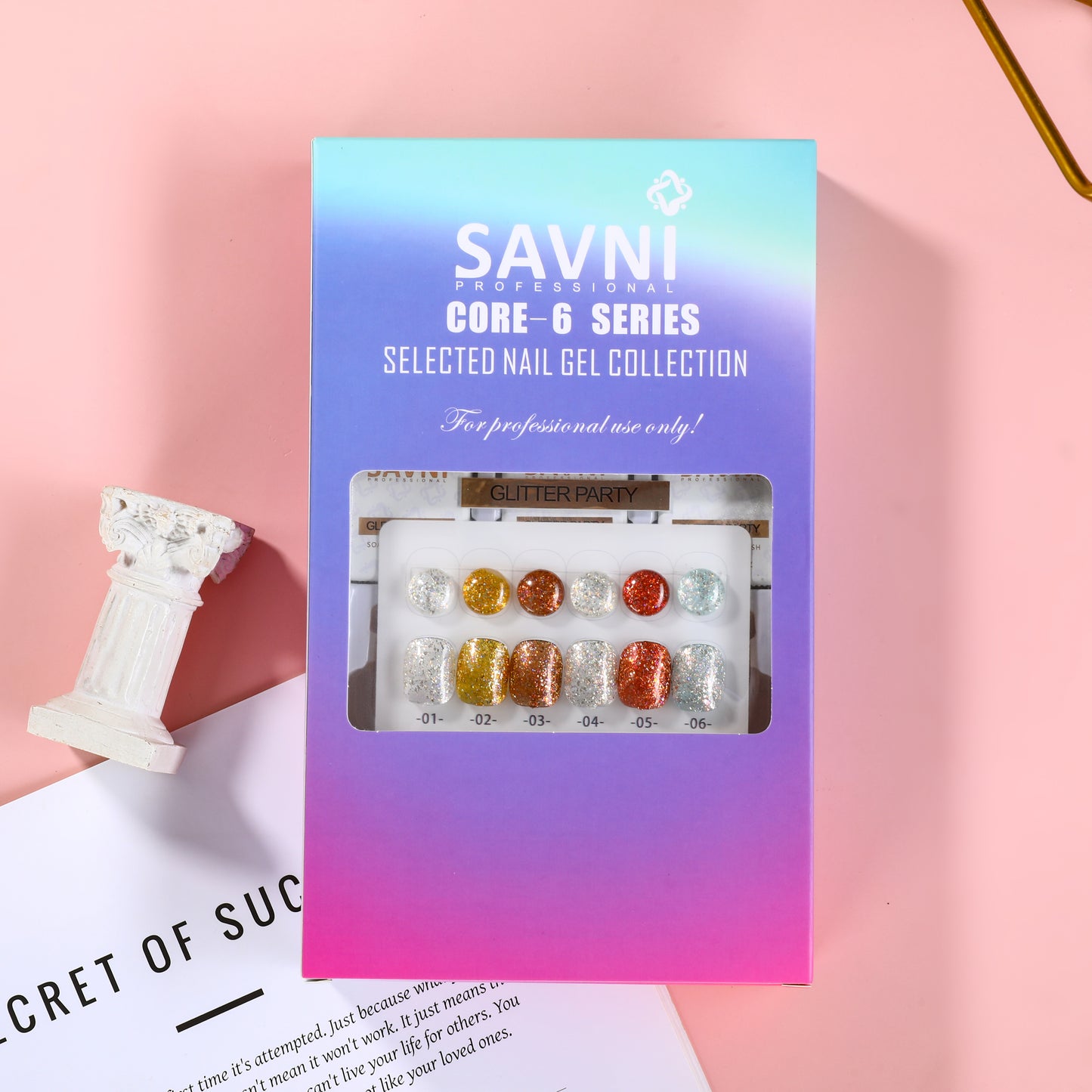 Savni Core-6 Glitter Party UV Gel Polish Set of 6 - 10ml each