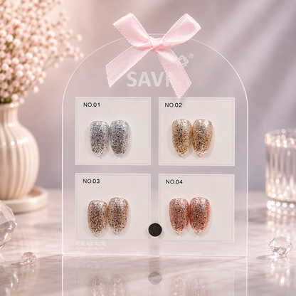 Savni UV Gel Polish KIt Set Of 4 PCS, 15ml Each, Glitter, Model-C