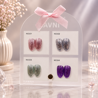 Savni UV Gel Polish Kit Set Of 4 PCS, 15ml Each, Glitter, Model-D