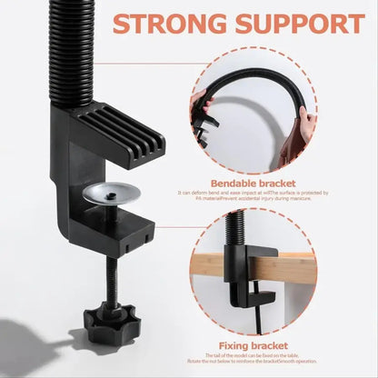 Mechanical Hand with Adjustable Arm and Table Clasp with 100 Detachable Nails for Practice