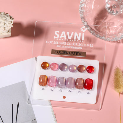 Savni Core-6 Golden Cat Eye UV Gel Polish Set of 6 - 10ml each