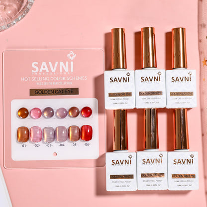 Savni Core-6 Golden Cat Eye UV Gel Polish Set of 6 - 10ml each