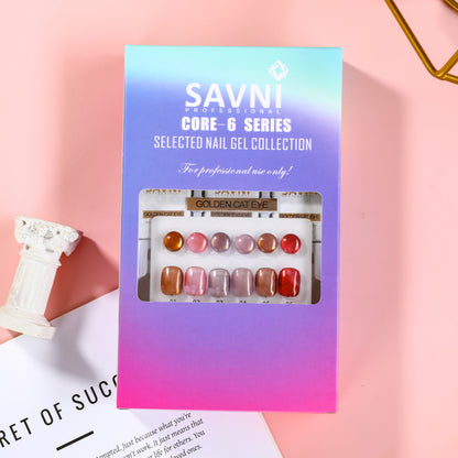 Savni Core-6 Golden Cat Eye UV Gel Polish Set of 6 - 10ml each