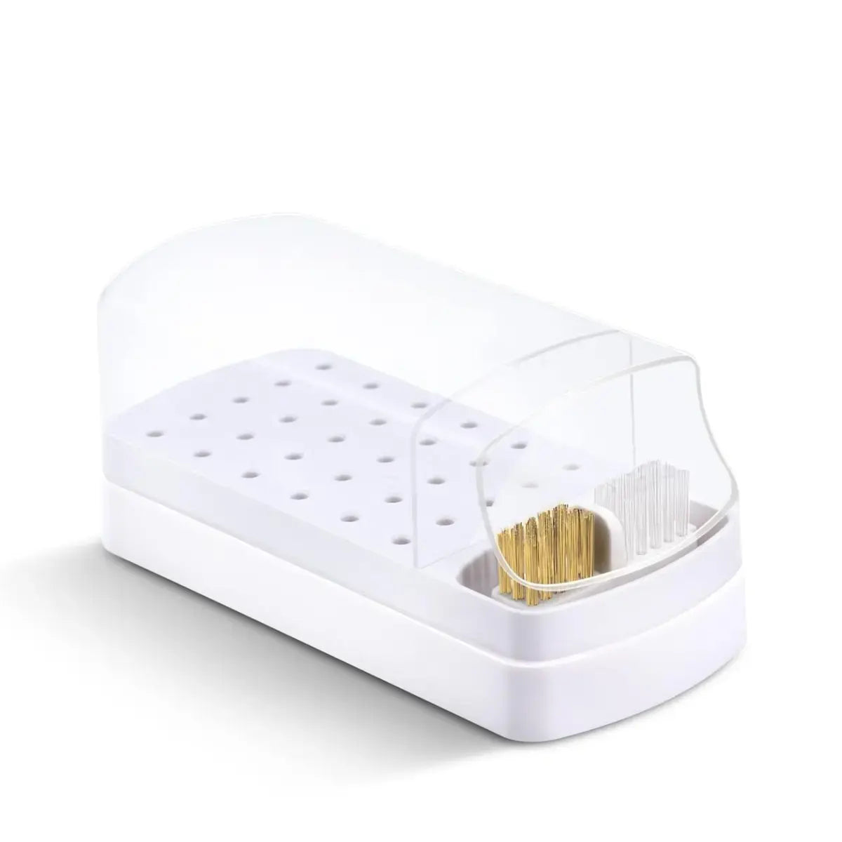 2 in 1 Nail Drill Bits Organizer Case with Nail Drill Bits Cleaning Brush (Drill Bits not included)