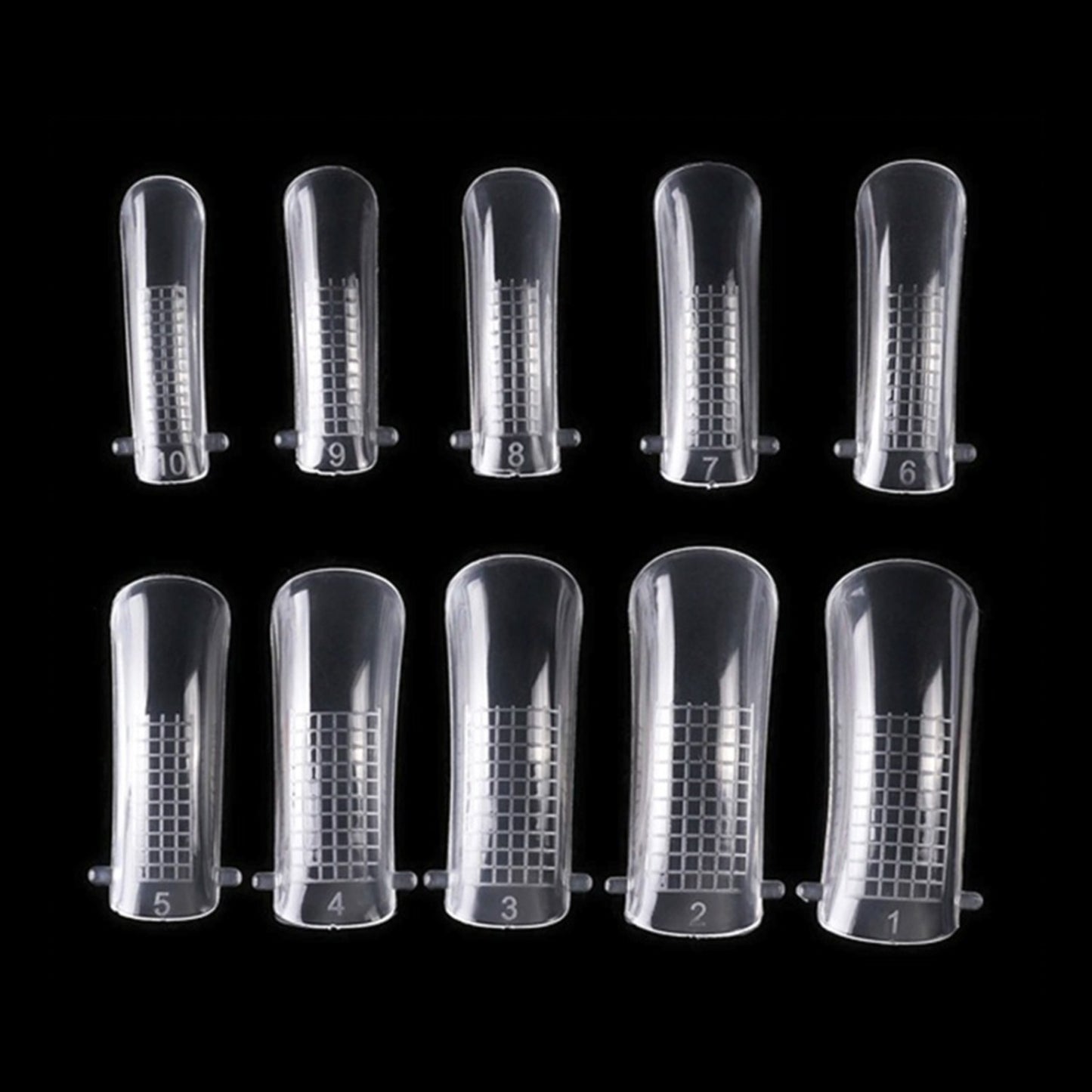 Polygel Transparent Nail Tips Molds - 100 Pcs