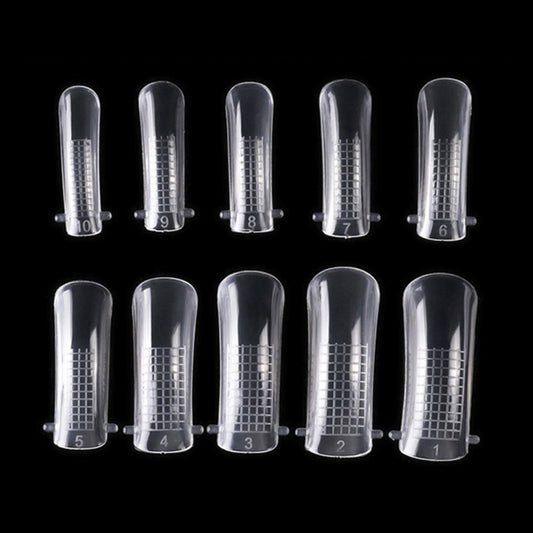 Polygel Transparent Nail Tips Molds - 100 Pcs