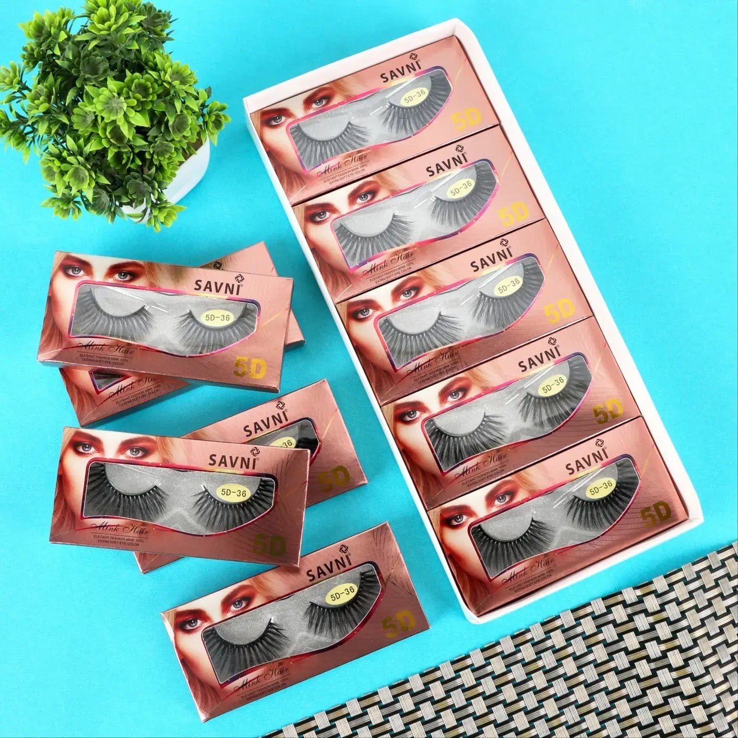 Savni 5D Professional Temporary Mink Hair Eyelash Extension 10 pairs Model 5D-36