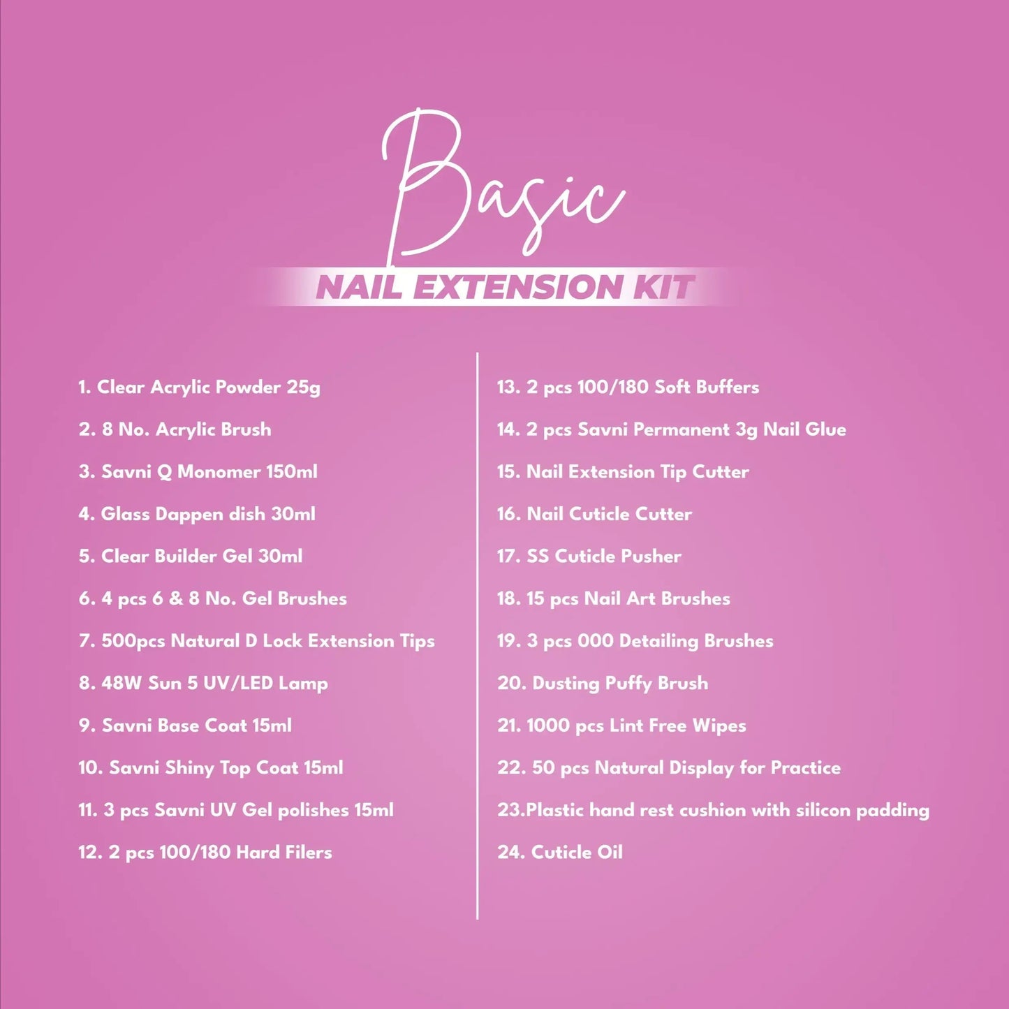 Savni Basic Nail Art Extension Kit 24 Items Included Product vendor