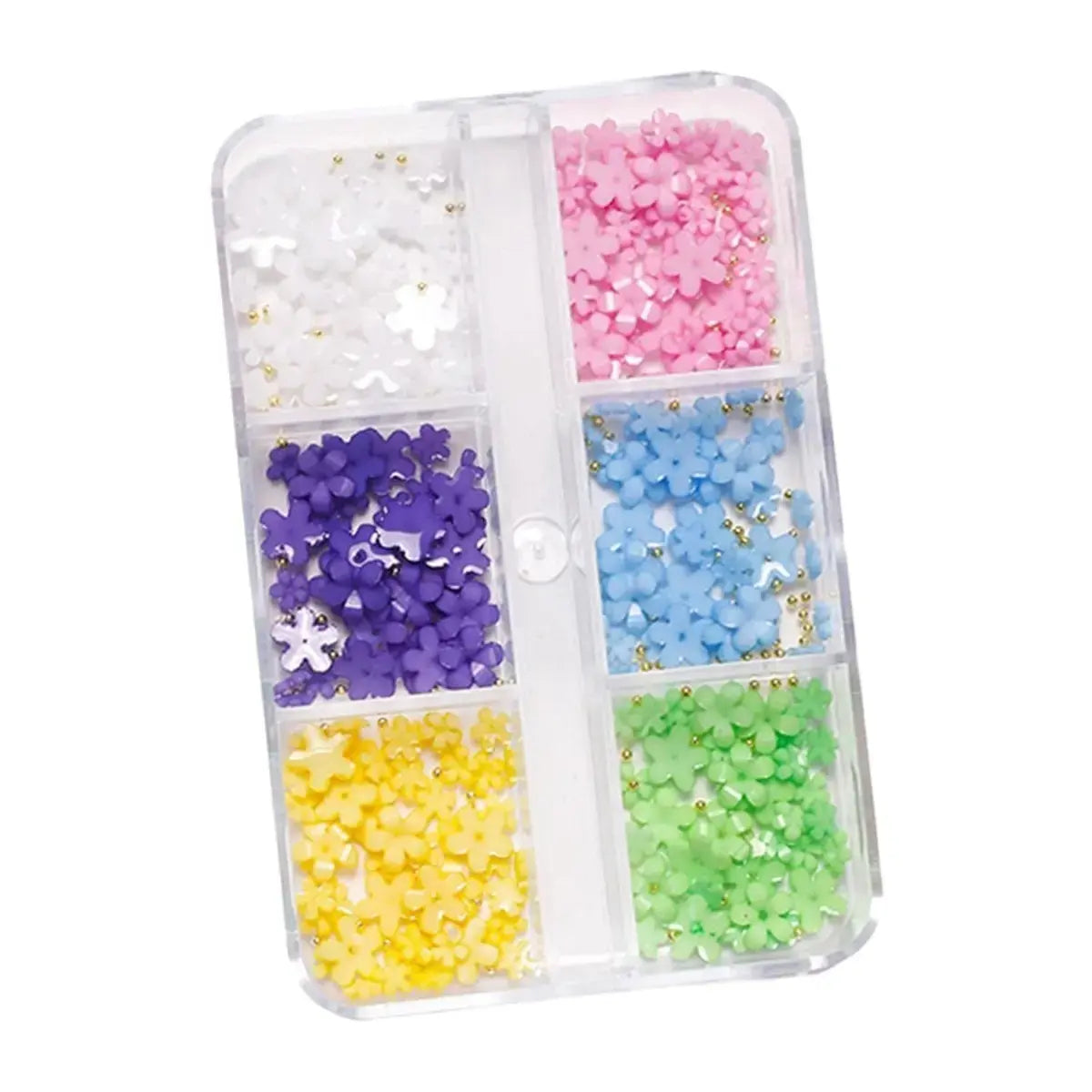 3D Flower Nail Accessory Charms with Caviar Beads