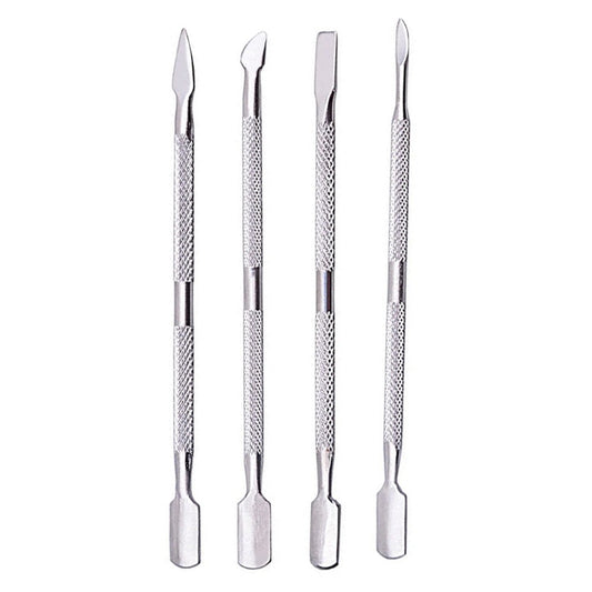 Cuticle Pusher, Cutter, Scalper, Flattener Stainless Steel - Set of 4
