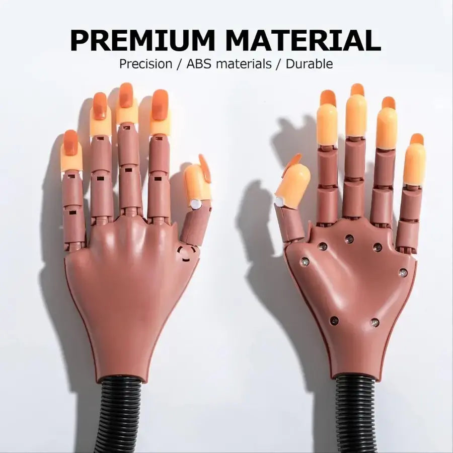 Mechanical Hand with Adjustable Arm and Table Clasp with 100 Detachable Nails for Practice