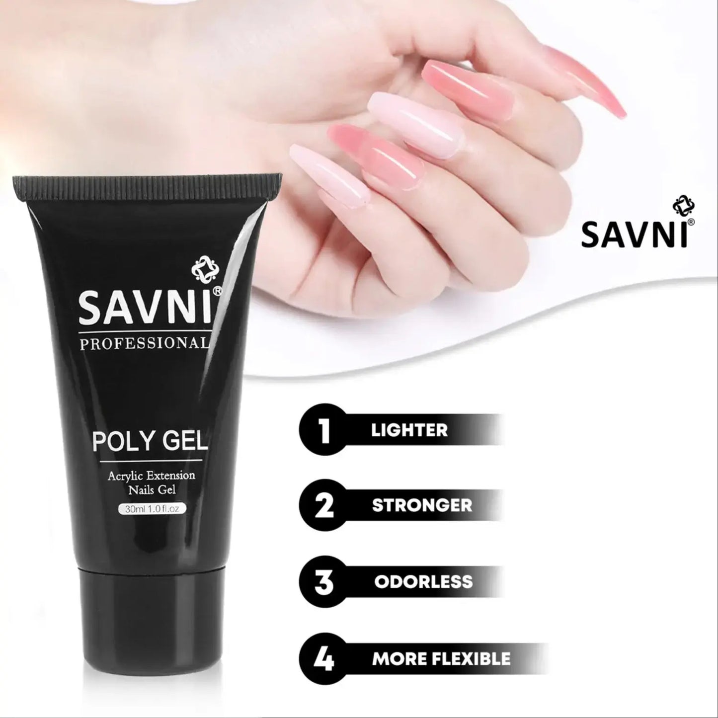 Savni Clear 30ml Polygel Extension Gel