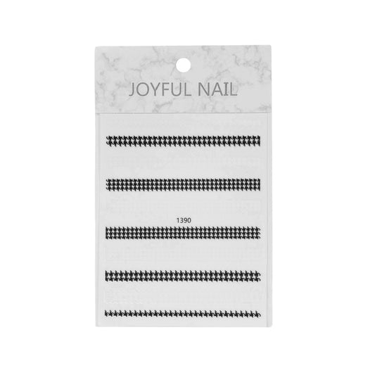 Check Patterned Nail Stickers, Set of 12 sheets - 100+ Assorted Stickers