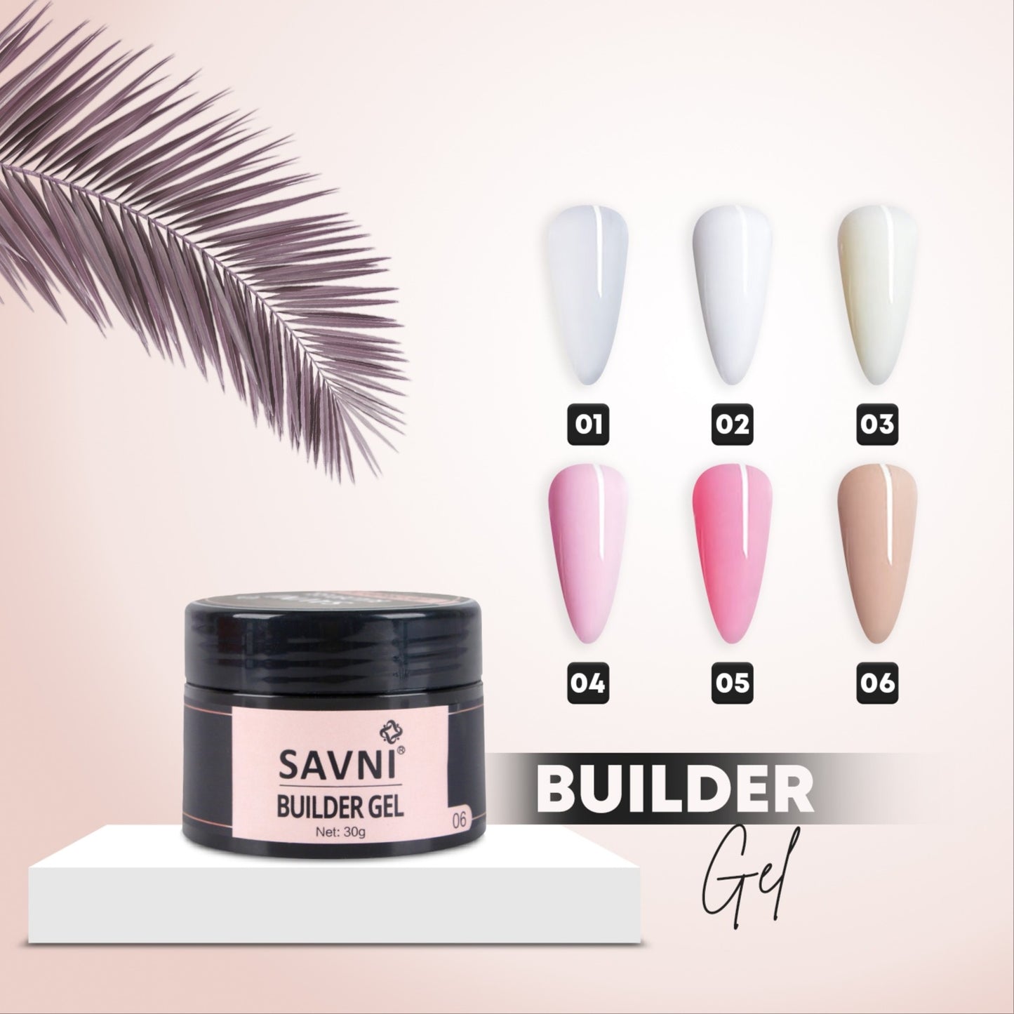 Savni Beige Nude 30g Builder Gel
