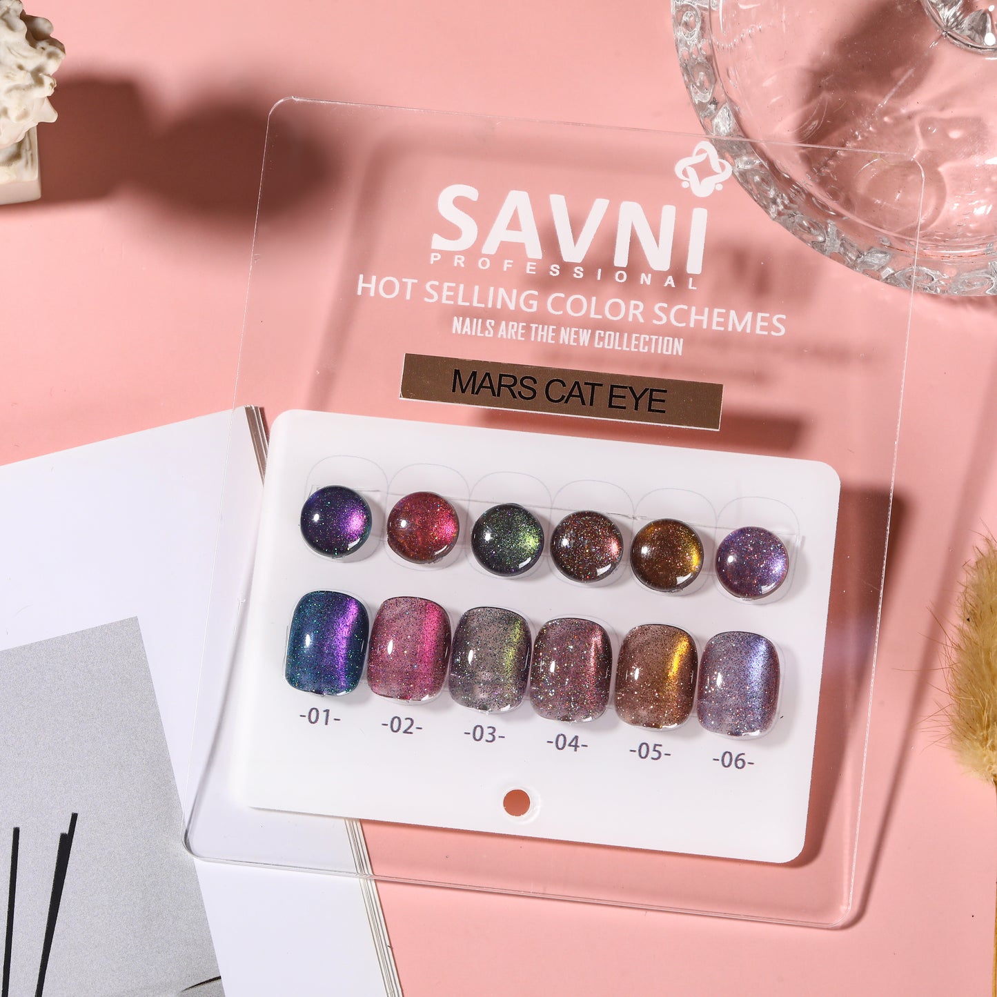 Savni Core-6 Mars Cat Eye UV Gel Polish Set of 6 - 10ml each