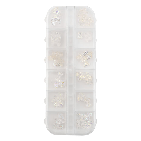 12 Grid Plastic Pastel Bow Mix Accessories