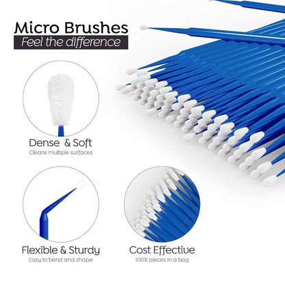 Cotton Swab Eyelash Micro Stick Applicators & Cleaners 100 Pieces - Assorted Color