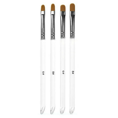 Gel Brushes White Handle - Set of 4