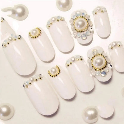 Flatback Warm White Pearls Pearl Stone Pasting Mix Sizes