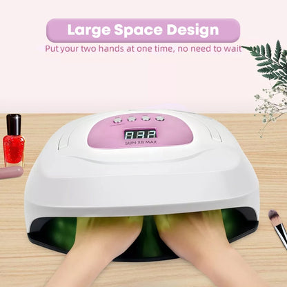 SUN X8 220W UV/LED Lamp Double Handed - Rose Gold/Pink Accent Color
