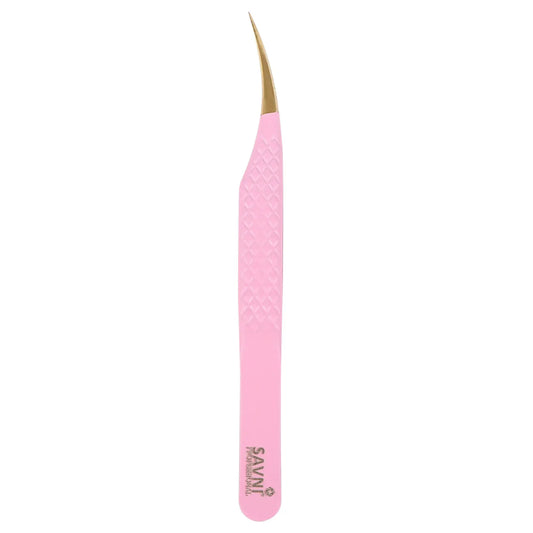 Savni Pink Gold Eyelash Extension Tweezers Straight