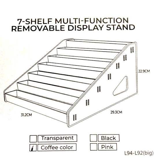7-Shelf Display Stand for Nail Polish Holding - Holds up to 42 Polishes