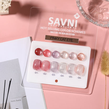 Savni Core-6 Pinky Cat Eye UV Gel Polish Set of 6 - 10ml each