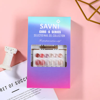 Savni Core-6 Pinky Cat Eye UV Gel Polish Set of 6 - 10ml each