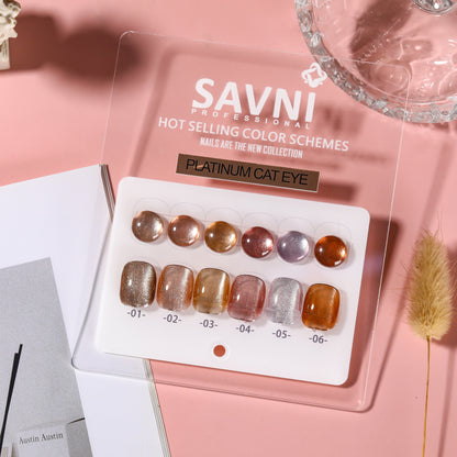 Savni Core-6 Platinum Cat Eye UV Gel Polish Set of 6 - 10ml each