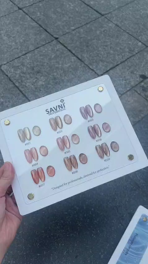 Savni Autumn Cat Eye Gel Polish Kit Set Of 9 Pcs, 15ml Each