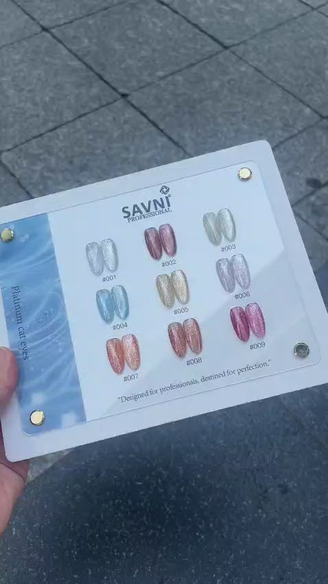 Savni Platinum Cat Eye Gel Polish Kit Set - 9 Pcs, 15ml each