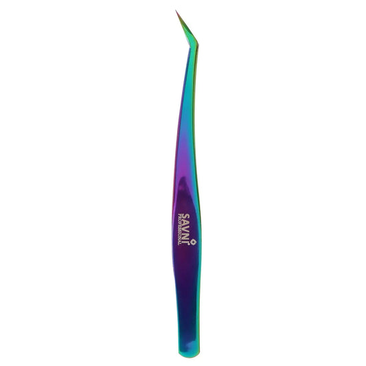 Savni Chromatic Eyelash Extension Tweezers Angled
