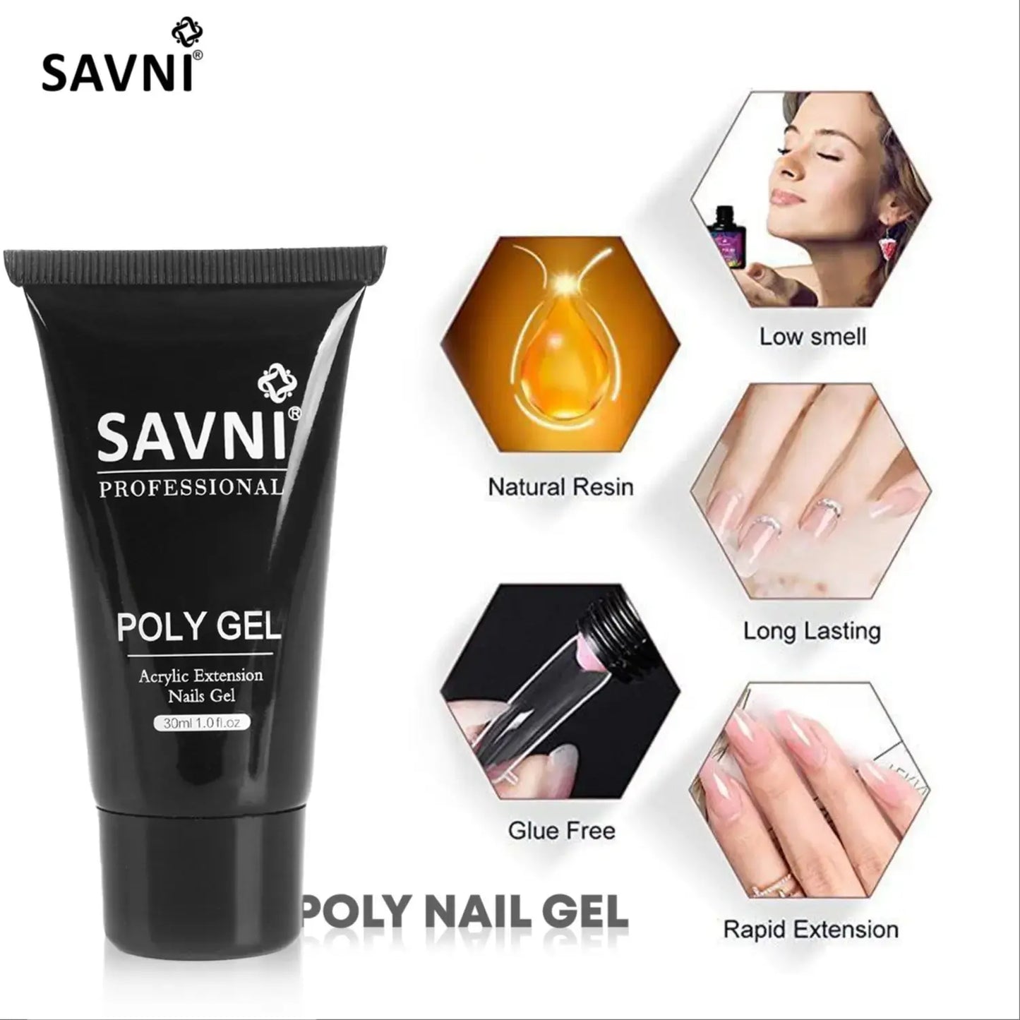 Savni Clear 30ml Polygel Extension Gel