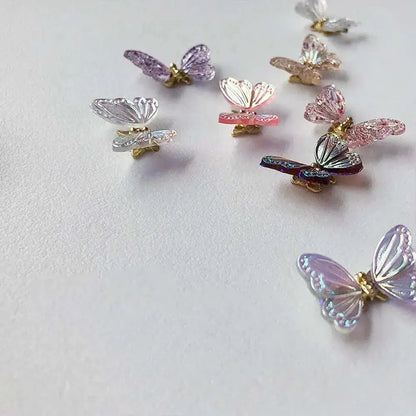 Moving Butterfly Spring Loaded Nail Charm