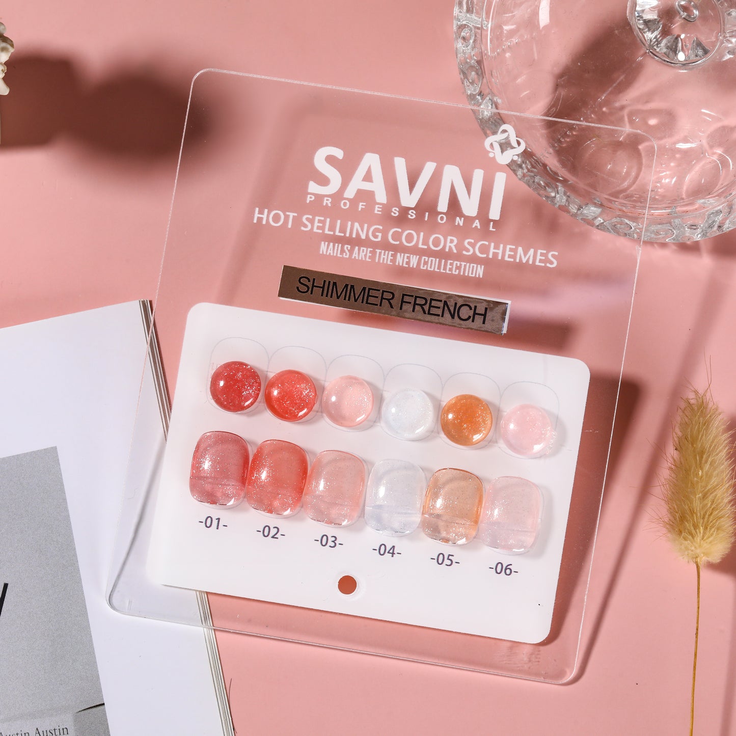 Savni Core-6 Shimmer French UV Gel Polish Set of 6 - 10ml each