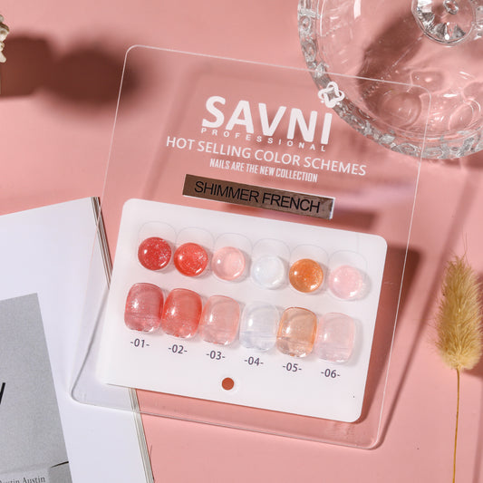 Savni Core-6 Shimmer French UV Gel Polish Set of 6 - 10ml each