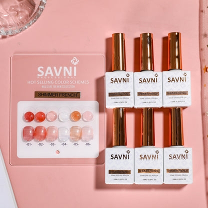 Savni Core-6 Shimmer French UV Gel Polish Set of 6 - 10ml each